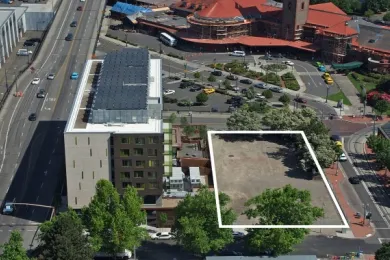 View of proposed site of Health Department Headquarters