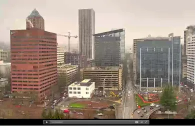 View of courthouse construction site