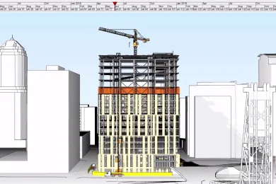 One-minute construction animation video, which includes a timeline of targeted dates leading up to the project’s completion in 2020. 