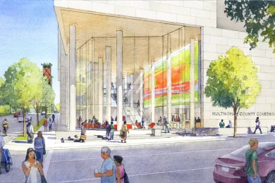 Rendering of the new central courthouse 