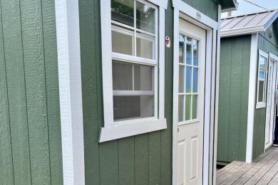 Two tiny home village shelters