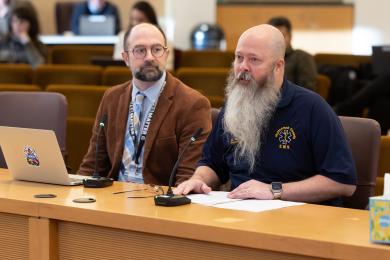 From left: Health Officer Dr. Richard Bruno and EMS Administrator Aaron Monnig present to the Board