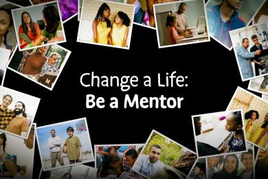 collage of photo snapshots capture moments of adults spending time with youth 