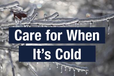 Care for When It's Cold graphic with web address multco.us/cold