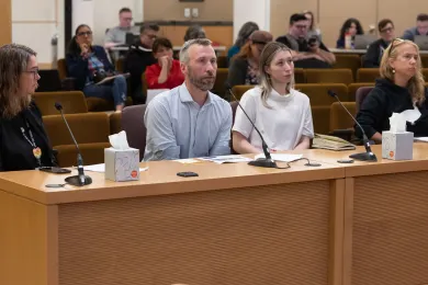 Health Department Andrea Hamberg and Jeff Martin brief the Board