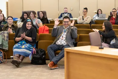 Staff reacting to Native American Heritage Month proclamation in 2024.