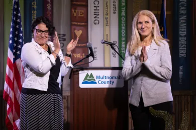 Chair Jessica Vega Pederson and Commissioner Julia Brim-Edwards