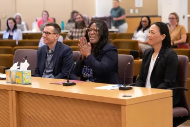 From Left: Health Department Deputy of Operations Valdez Bravo, Nutrition Programs Manager Sabrina Villemenay, and Department of County Assets  Leasing Specialist Sr. Joy Heinecke 