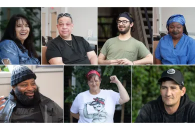 Collage of photos from annual report