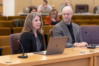 From left: Rachel Pearl, interim director of the Department of County Human Services and Emergency Management Director Chris Voss
