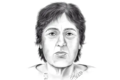 Rendition on an unidentified woman who died before April 10, 2026, along the Willamette River in Northwest Portland