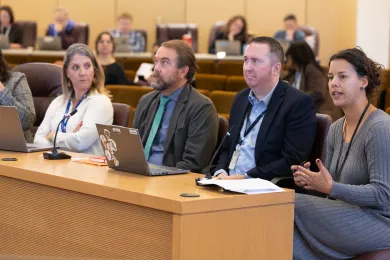 From left: Health Department Director Rachael Banks, Department of County Human Services Director Rachel Pearl, Dave Baden, deputy director of policy and programs for the Oregon Health Authority, Nate Singer, director of innovation and capacity for the Oregon Department of Human Services and Adrienne Daniels, director of Health Legislative and Policy. 