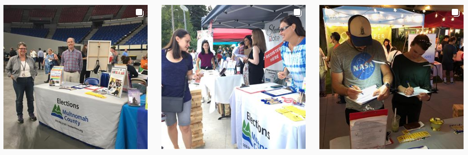 Multnomah County Elections voter education and outreach in the community.