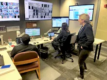 Commissioner Brim-Edwards inside County Security Operations Center
