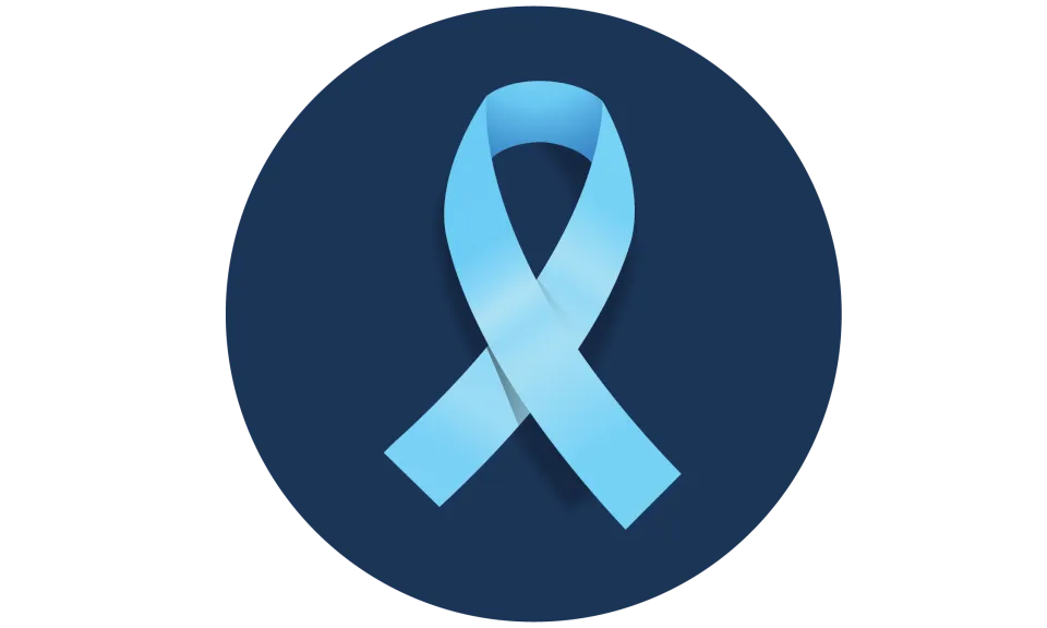 Light blue ribbon symbolizing sex trafficking awareness. 