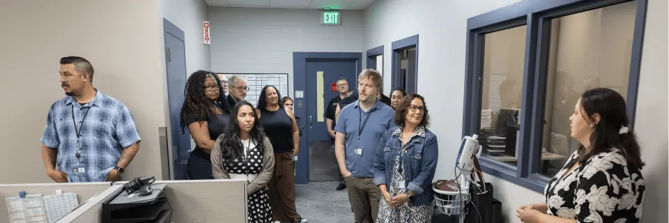picture of people participating in a jail inspection