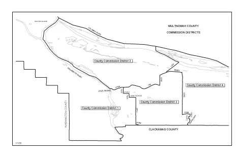 Multnomah County Commissioner Map - May 2000