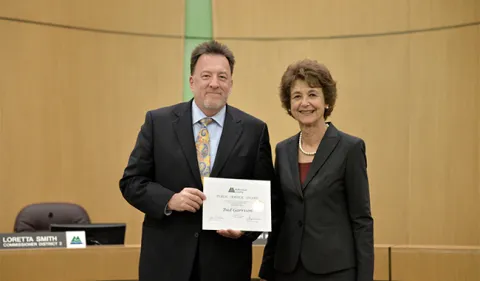 Bud Garrison with Commissioner Diane McKeel