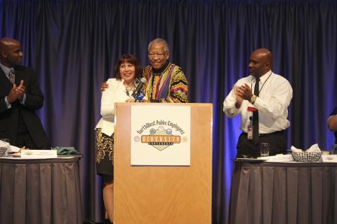 Victoria Cross of Multnomah County receives the Robert Phillips Regional Diversity Award at the 21st Annual Northwest Public Employees Diversity Conference.