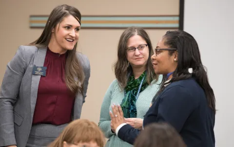 Auditor Jennifer McGuirk with Sen. Shemia Fagan and Rep. Janelle Bynum