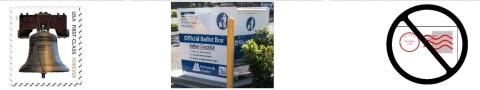 Image that shows options for returning you ballot by mail or at a drop site and that postmarks don't count.