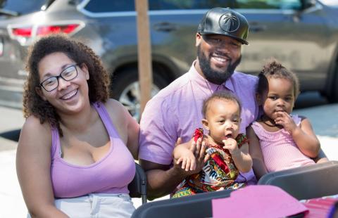 Smiling African American family