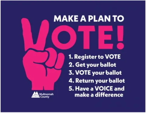 Image that says, Make a plan to vote. 