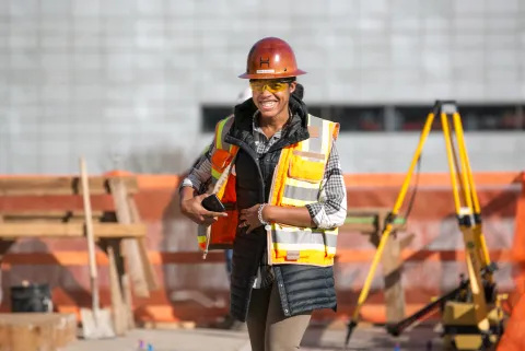 Construction worker on Multnomah County project.