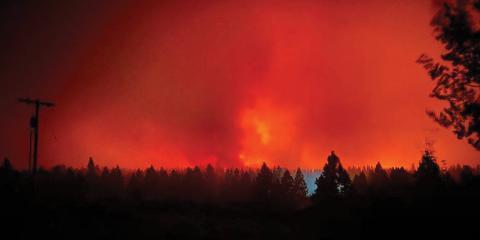 Red sky from the wildfires