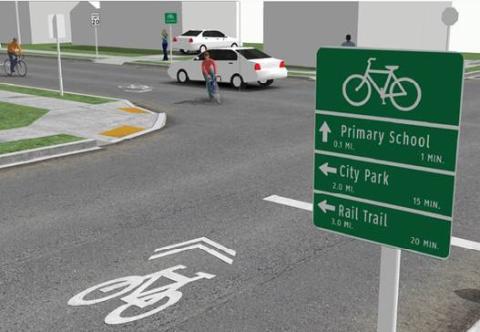 City of Gresham bike signage installation