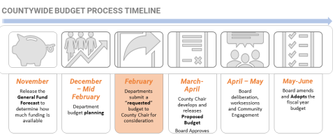 Graph detailing budget process timeline