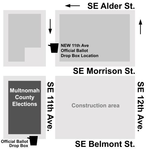 Map of new drop site location on SE 11th