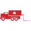 Stylized icon of a truck laying asphalt