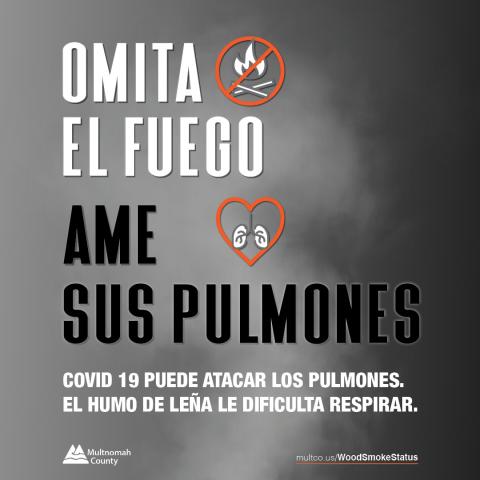 Skip the Fire Love Your Lungs message for Instagram (Spanish)