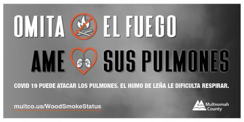 Skip the Fire Love Your Lungs message for Twitter (Spanish)