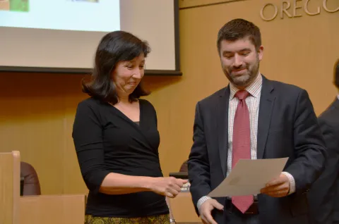 Anne Pearson receives Public Service Award at the Volunteer Appreciation Ceremony 2016