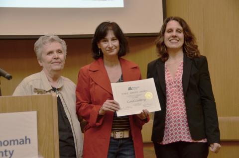 Carol Lidberg wins a 2016 Volunteer Recognition Award.