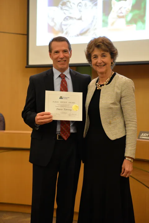 Dave Torrey wins a 2016 Public Service award for his participation on the DCA/DCM CBAC committee