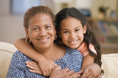 Grandmother and grandaughter