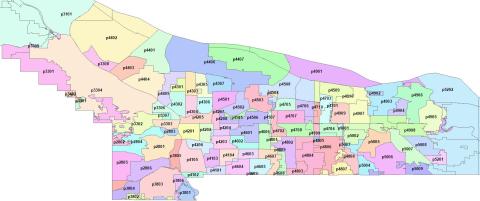 Map of precincts established in 2022 after redistricting