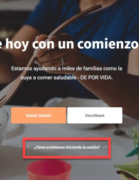 Spanish language "Trouble Logging In?" link is highlighted