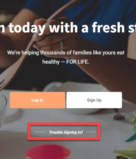 Trouble signing in text is highlighted