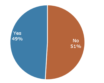 Chart showing about 51% of adults said they do not know who to talk to if they feel unsafe