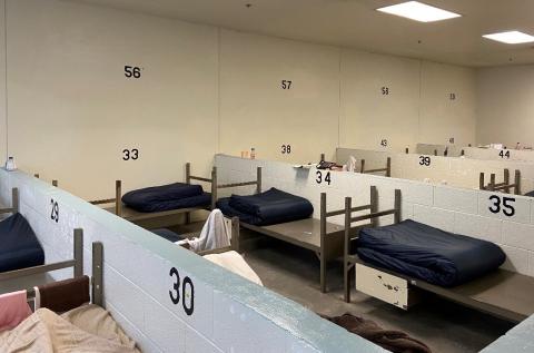 An open dorm in Inverness Jail with multiple bed spaces