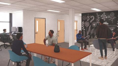 Rendering of the Behavioral Health Resource Center's Day Center, slated to open in the fall of 2022