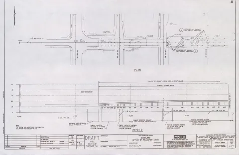 Architectural plan of the Lovejoy Street Structure showing streets and viaduct.