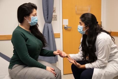 Provider and patient discuss care at Multnomah County Health Center