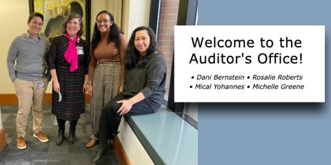 introducing four new employees that are in the hallway of Multnomah Building