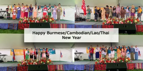 National anthems from Burmese, Cambodia, Laos, and Thai new year celebration