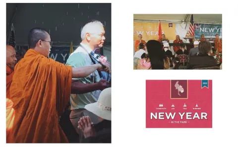 blessing ceremony led by Buddhist monks from Myanmar, Cambodia, Laos, and Thailand